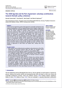 The 2030 Agenda and the Paris Agreement: voluntary contributions towards thematic policy cohere…