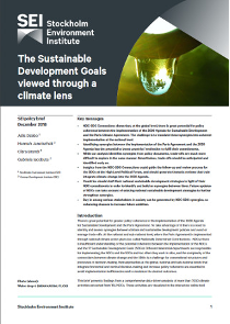 The Sustainable Development Goals viewed through a climate lens (Policy Brief)
