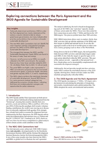 Exploring connections between the Paris Agreement and the 2030 Agenda for Sustainable Developme…