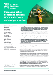 Increasing policy coherence between NDCs and SDGs: a national perspective (policy brief)