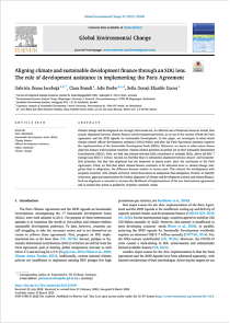 Aligning climate and sustainable development finance through an SDG lens. The role of developme…