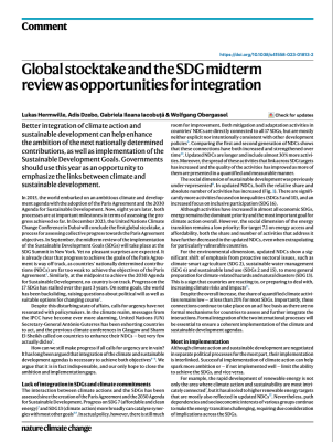 Global stocktake and the SDG midterm review as opportunities for integration (journal article)